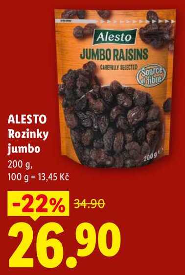ALESTO Rozinky jumbo, 200 g