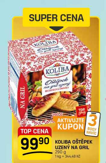 KOLIBA OŠTĚPEK UZENÝ NA GRIL 290 g 