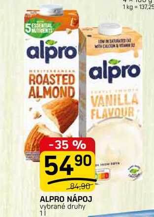 ALPRO NÁPOJ vybrané druhy 1l