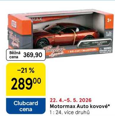 Motormax Auto kovové 1:24, více druhů 