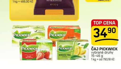 ČAJ PICKWICK vybrané druhy 15-46g