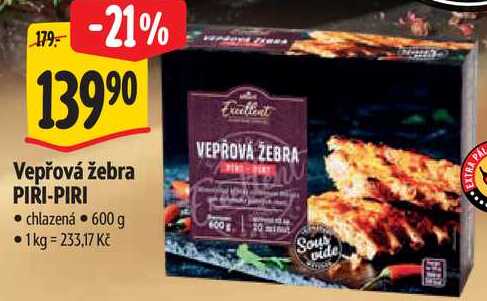 Vepřová žebra PIRI-PIRI, 600 g