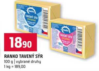 RANKO TAVENÝ SÝR 100 g vybrané druhy 