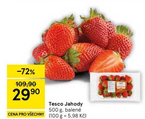 Tesco Jahody, 500 g, balené  