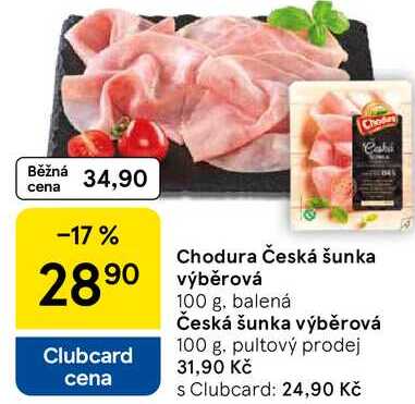 Chodura Česká šunka výběrová, 100 g