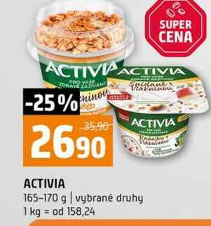 ACTIVIA 165-170 g vybrané druhy 