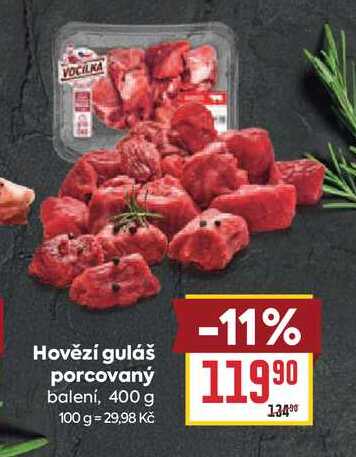 Hovězí guláš porcovaný balení, 400 g 