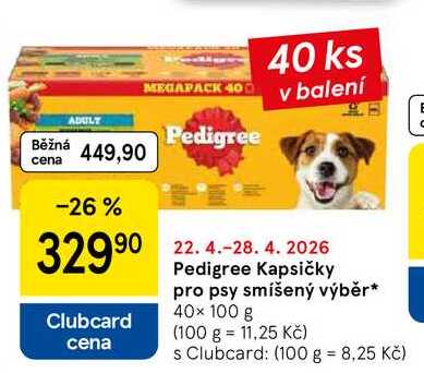 Pedigree Kapsičky pro psy smíšený výběr, 40× 100 g 