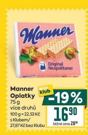 Manner Oplatky 75g 