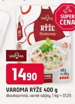 VAROMA RÝŽE 400 g dlouhozrnná, varné sáčky