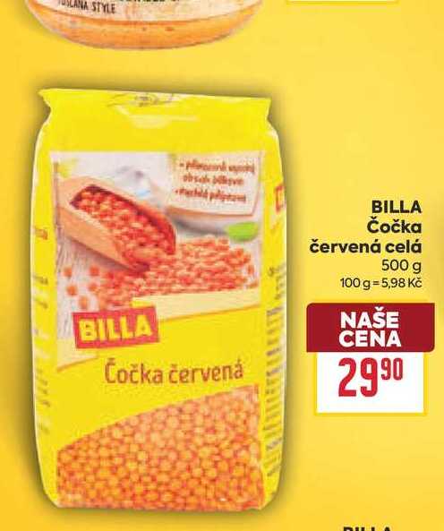BILLA Čočka červená celá 500 g