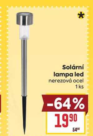 Solární lampa led nerezová ocel 1 ks