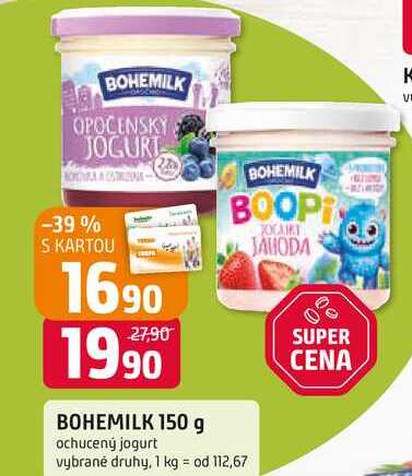 BOHEMILK 150 g ochucený jogurt 