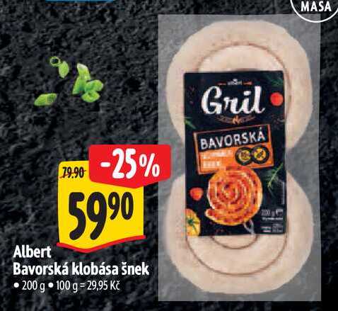 Albert Bavorská klobása šnek, 200 g