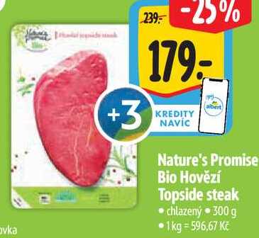 Nature's Promise Bio Hovězí Topside steak, 300 g