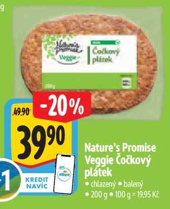 Nature's Promise Veggie Čočkový plátek, 200 g