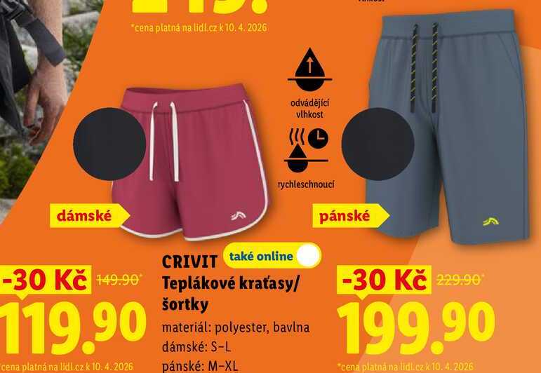 CRIVIT Teplákové kraťasy/šortky 