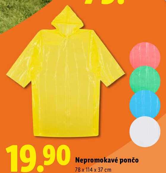 Nepromokavé pončo, 78 x 114 x 37 cm 