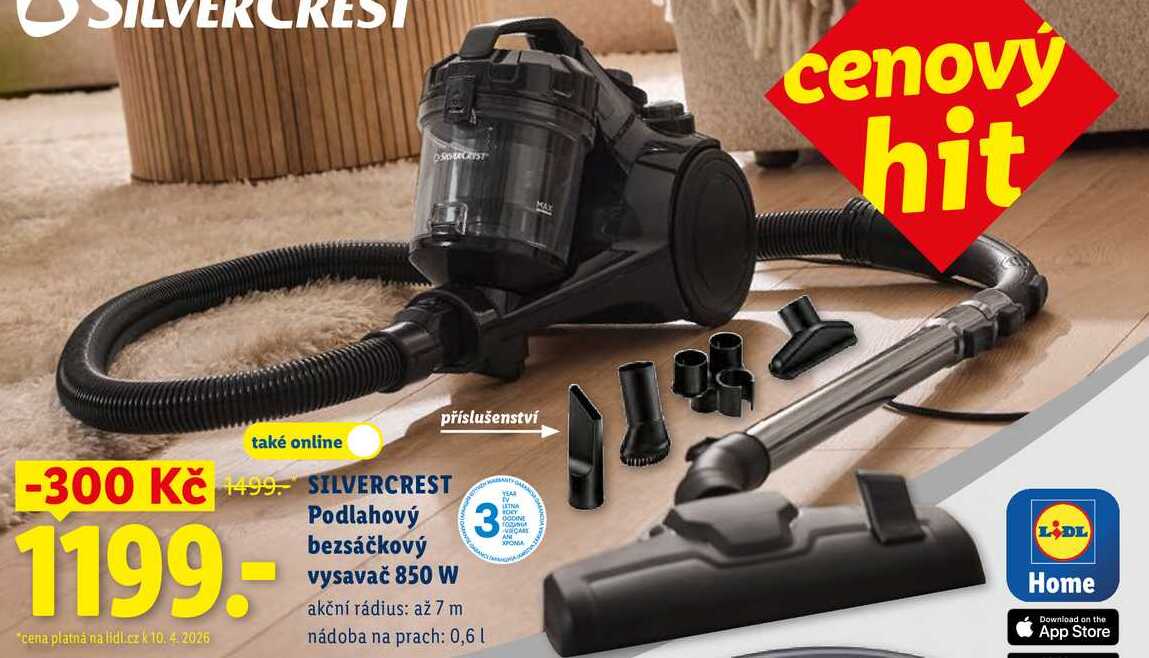 SILVERCREST Podlahový bezsáčkový vysavač 850 W 