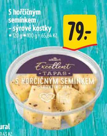 S hořčičným semínkem - sýrové kostky, 120 g 