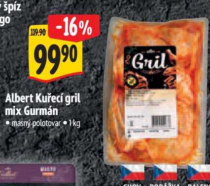 Albert Kuřecí gril mix Gurmán, 1 kg