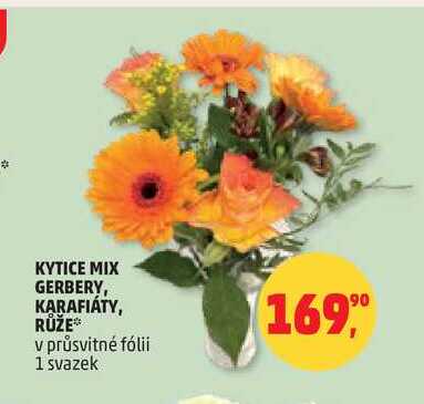 KYTICE MIX GERBERY, KARAFIÁTY, RŮŽE, 1 svazek