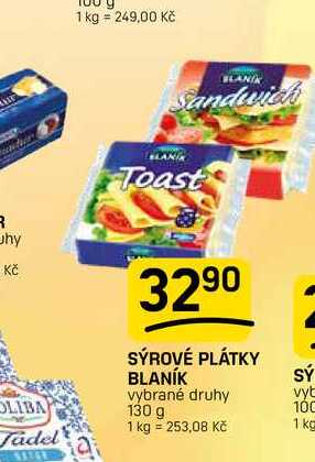 SÝROVÉ PLÁTKY BLANÍK vybrané druhy 130 g