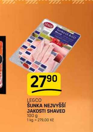 ŠUNKA NEJVYŠŠÍ JAKOSTI SHAVED 100 g 