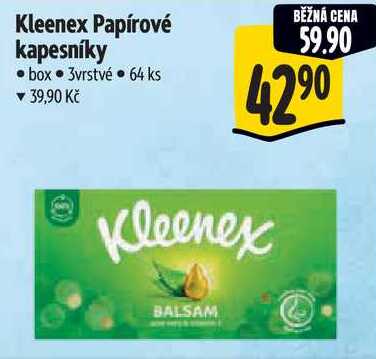 Kleenex Papírové kapesníky, 64 ks