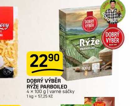 DOBRÝ VÝBĚR RÝŽE PARBOILED 4 x 100 g | varné sáčky