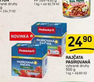 RAJČATA PASÍROVANÁ vybrané druhy 500 g 