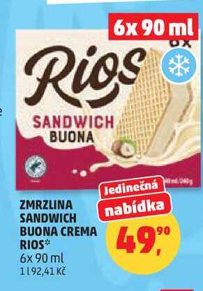 ZMRZLINA SANDWICH BUONA CREMA RIOS, 6x 90 ml 