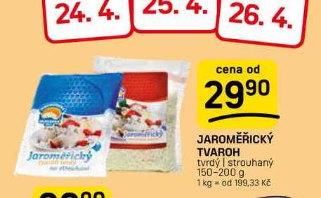 JAROMĚŘICKÝ TVAROH tvrdý | strouhaný 150-200 g 