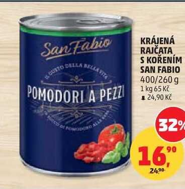 KRÁJENÁ RAJČATA S KOŘENÍM SAN FABIO, 400 g