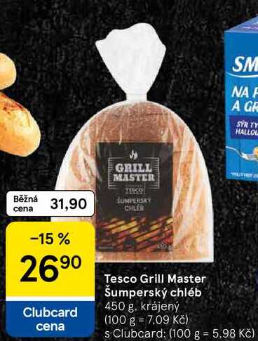 Tesco Grill Master Šumperský chléb, 450 g 