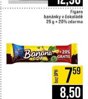 Figaro banánky v čokoládě 25 g + 20% zdarma
