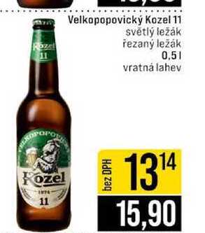 Velkopopovický Kozel 11 světlý ležák řezaný ležák 0,5l