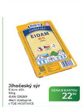 Jihočeský sýr Eidam 45% 100g 