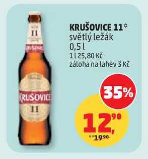 KRUŠOVICE 11 světlý ležák, 0,5 l