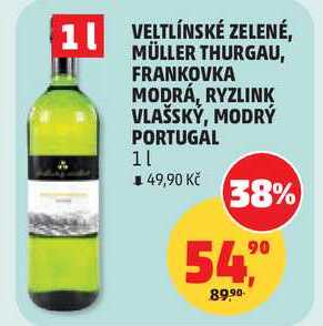 VELTLÍNSKÉ ZELENÉ, 1 l
