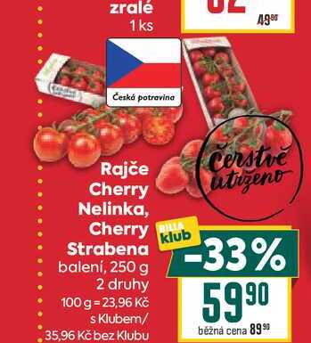 Rajče Cherry Nelinka, Cherry Strabena balení, 250 g 