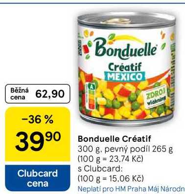 Bonduelle Créatif, 300 g, pevný podíl 265 g 