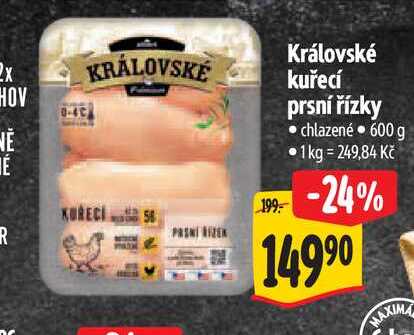 Královské kuřecí prsní řízky, 600 g  