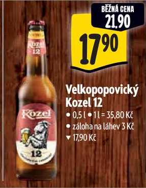 Velkopopovický Kozel 12, 0,5 l