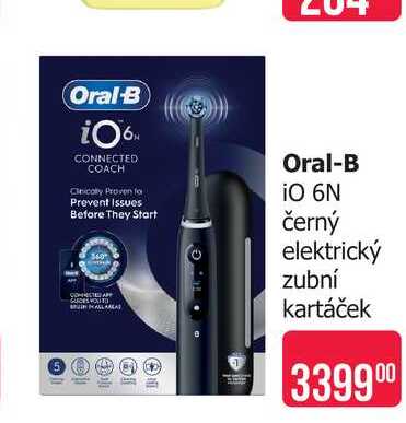 Oral-B iO 6N černý elektrický zubní kartáček 