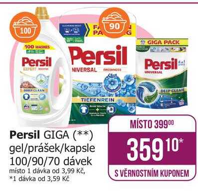 Persil GIGA gel/prášek/kapsle 100/90/70 dávek 