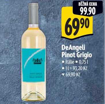 DeAngeli Pinot Grigio, 0,75l • 11 