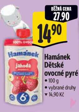 Hamánek Dětské ovocné pyré, 100 g 