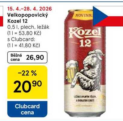 Velkopopovický Kozel 12, 0.5 l