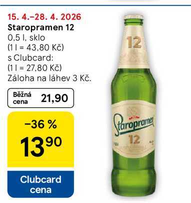Staropramen 12, 0,5 l, sklo  